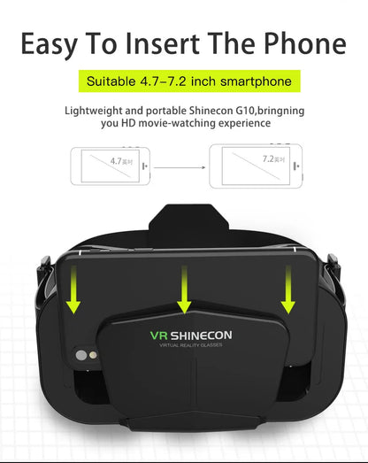Shinecon 3D VR Headset – Virtual Reality Glasses with Helmet Lenses for Smartphones