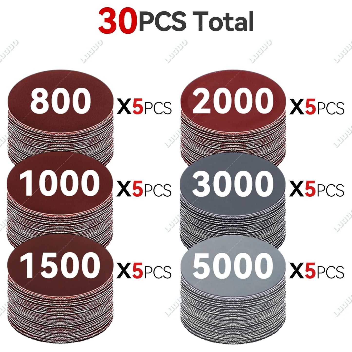 3–7 Inch Sandpaper & Polishing Sponge Set 100–5000 Grit – Car Headlight Restoration Buffing Discs for Waxing, Sanding & Polishing