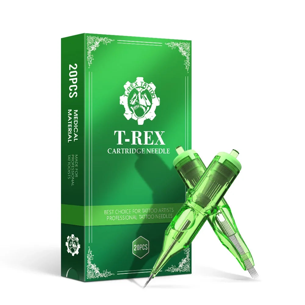 T-Rex 20PCS Tattoo Cartridge Needles - Disposable RL & RM 0.35MM Ink Cartridges for Tattoo Machines