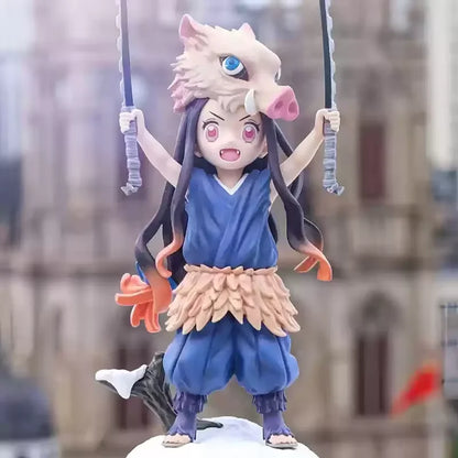 20cm Demon Slayer Anime Figure — Kamado Nezuko & Inosuke PVC Collectible Statue Toy Gift