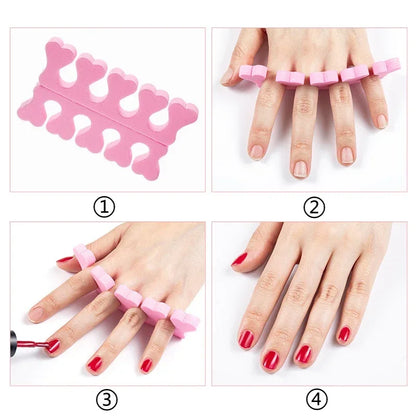 Nail Art Toe Separators - Soft Sponge Finger & Foot Dividers for Manicure Pedicure Kits