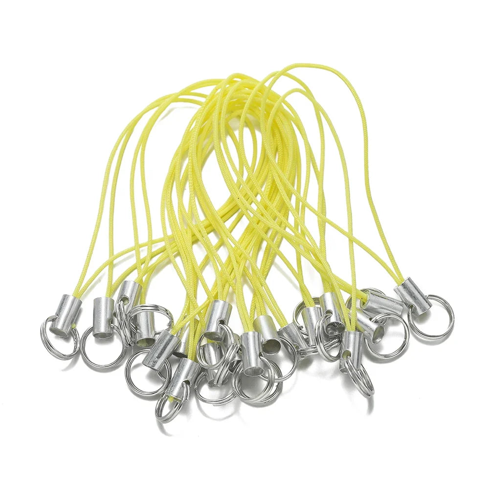 20/50pcs Polyester Lanyard Cord - Double Jump Ring Rope for Keychains, Phone Straps, DIY Crafts & Jewelry Making