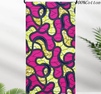 African Ankara Wax Print Fabric - 100% Cotton Batik Material for Sewing & Wholesale 6 Yards