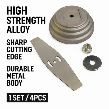 Universal Metal Saw Blade Kit - Grass Trimmer & Lawn Mower Accessory with Plastic Cover and Screws