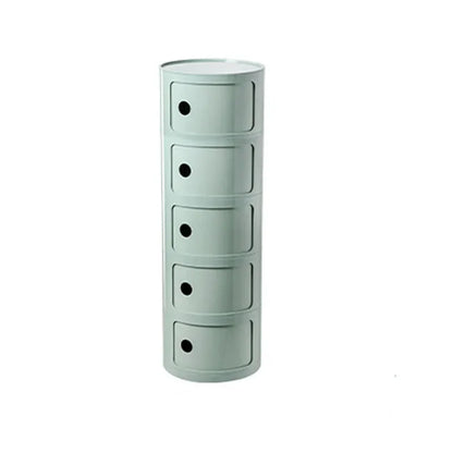 Nordic Minimalist White Bedside Table – Modern Round Plastic Side Cabinet, Small Creative Storage Unit
