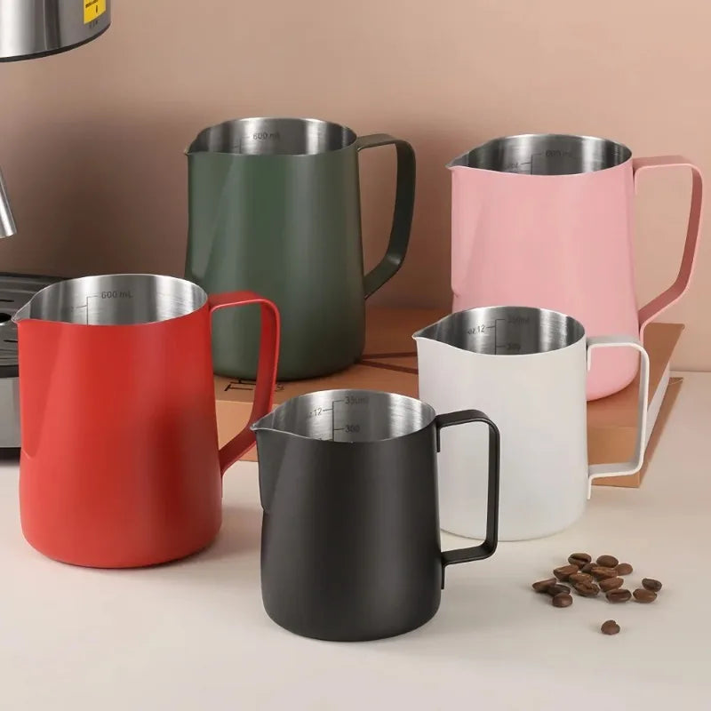 350/600ML Stainless Steel Milk Frothing Pitcher – Precision Scale Latte Jug for Coffee, Barista & Professional Cafe Use