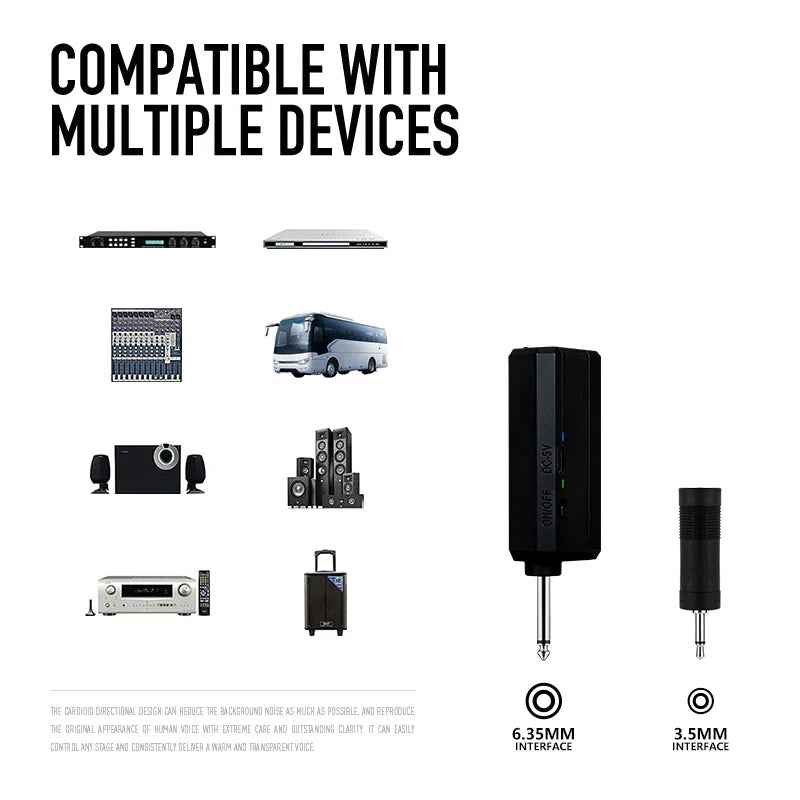 Gold 2.4GHz Wireless Handheld Microphone – Dynamic DJ Recording & Mixer Mic