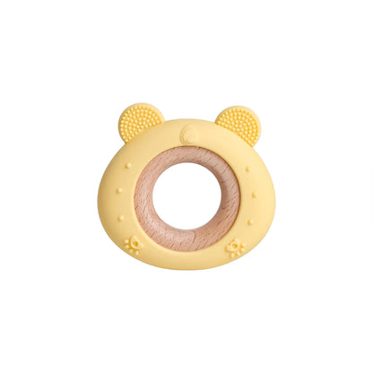 TYRY.HU Silicone Baby Teether - Cartoon Frog & Deer Teething Necklace Pendant for Infant Gum Relief Gift