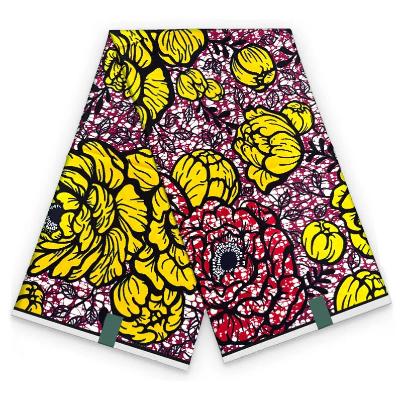 2026 African Ankara Wax Print Fabric - 100% Cotton Soft High Quality Original Real Wax Fabric for Party Dresses HH101