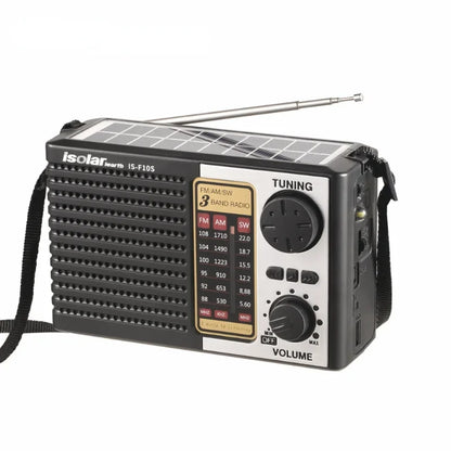 Mini Portable Solar Emergency Radio – AM/FM/SW Wireless Bluetooth 5.0 Speaker with LED Flashlight, MP3 Player & Multi-Function Outdoor Receiver