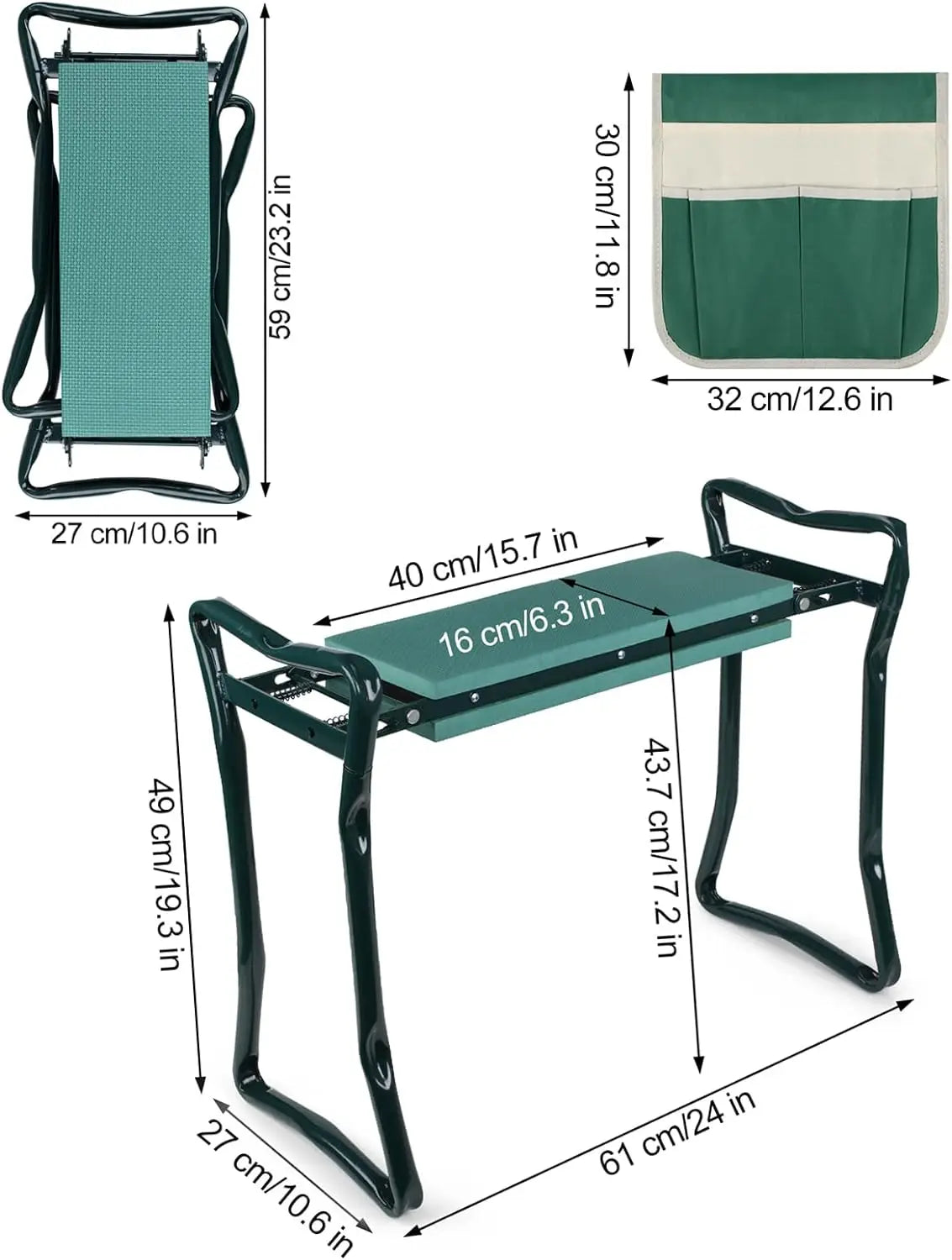 Upgraded Folding Garden Kneeler & Seat – Portable Garden Bench with EVA Foam Kneeling Pad for Outdoor Use