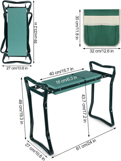 Upgraded Folding Garden Kneeler & Seat – Portable Garden Bench with EVA Foam Kneeling Pad for Outdoor Use