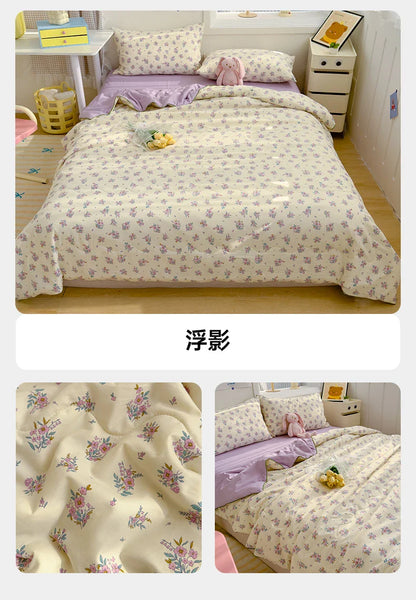 Washed Double Gauze Quilt – Lightweight Summer Comforter with Soya Fibre Filling, Soft & Breathable for Queen Size