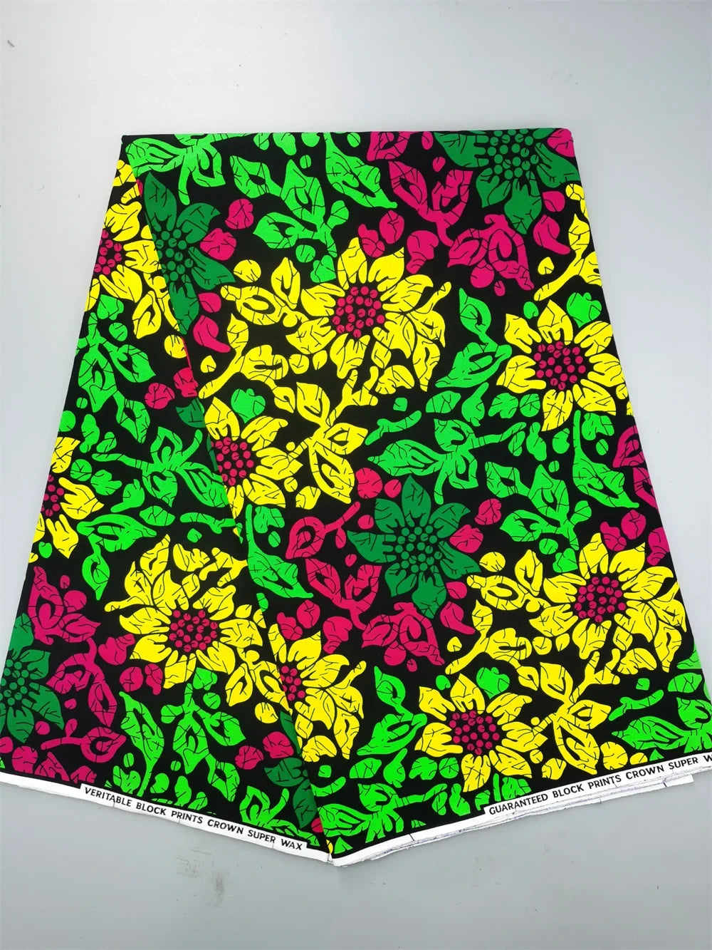 African Real Wax Ankara Fabric - 100% Cotton 6 Yards Nigerian Print Party Dress Sewing Material