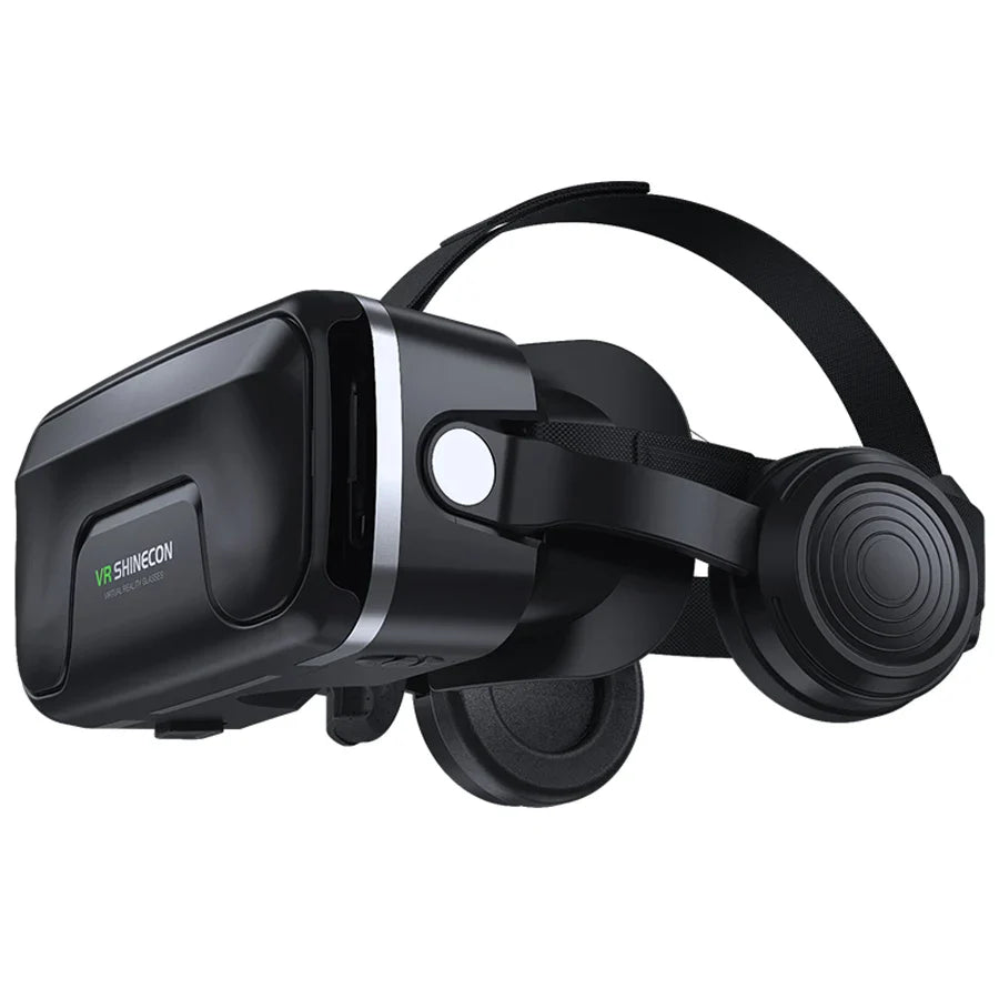 Shinecon 3D VR Headset – Virtual Reality Glasses with Helmet Lenses for Smartphones