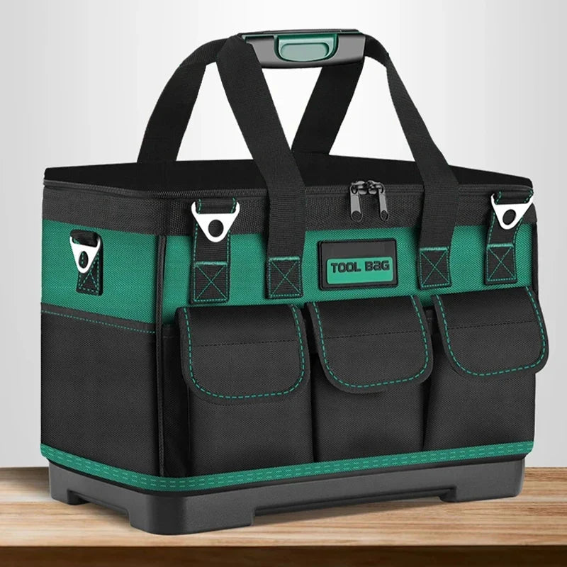 23-Inch Large Tool Bag - Heavy-Duty 1680D Oxford Waterproof Electrician Storage Organizer
