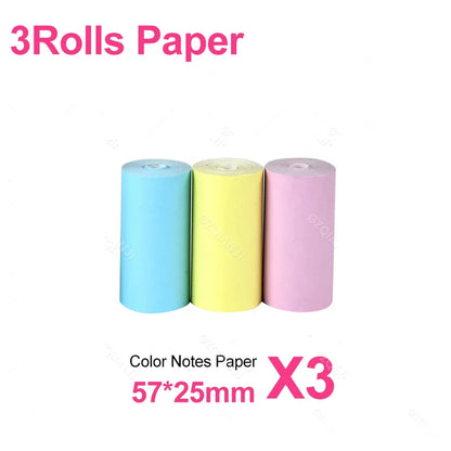 57x25mm Thermal Label Paper Rolls - Adhesive Sticker Refill for Mini Printers & Kids Instant Cameras