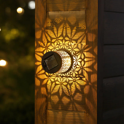 Solar Mandala Fence Lights - Decorative Garden Wall Lamps for Patio, Courtyard & Walkway Decor
