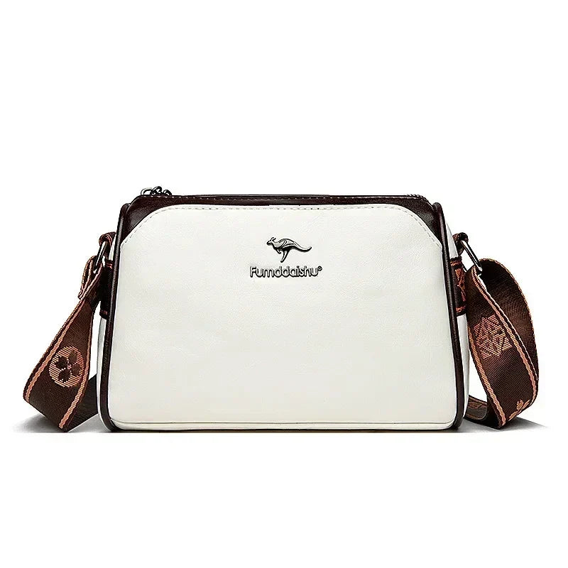 Women’s Soft Leather Shoulder Bag – Luxury Designer Vintage Crossbody & Messenger Handbag