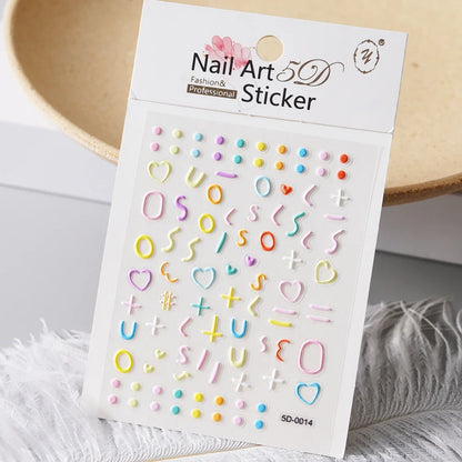 5D Macaron Nail Stickers - Embossed Flower, Fruit, Bear & Rabbit Charms for Summer DIY Manicure Decoration