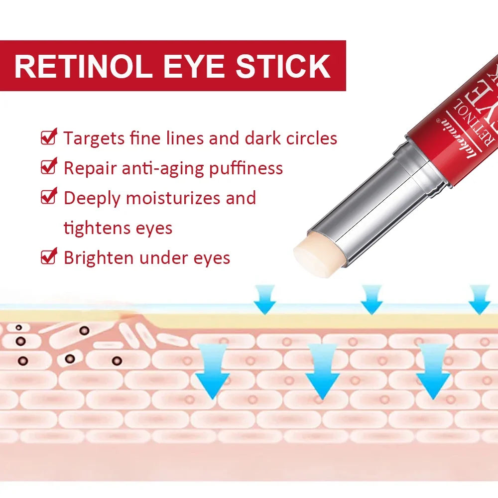 Retinol Eye Cream Stick - Dark Circle Brightening & Firming Eye Repair Serum for Women’s Skin Care