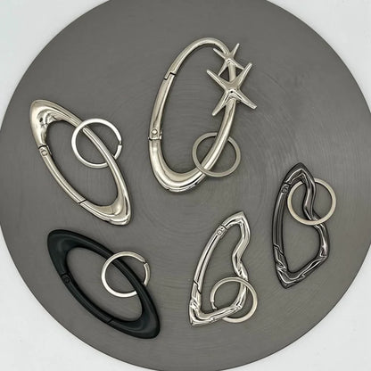 Y2K Punk Star Carabiner Keychain - Gothic Axe-Shaped Car Key Ring Backpack Fashion Decor