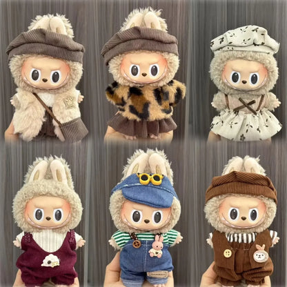 17cm Labubu V1–V2 Trendy Doll Clothes & Accessories – Idol Outfit for Kids Gift