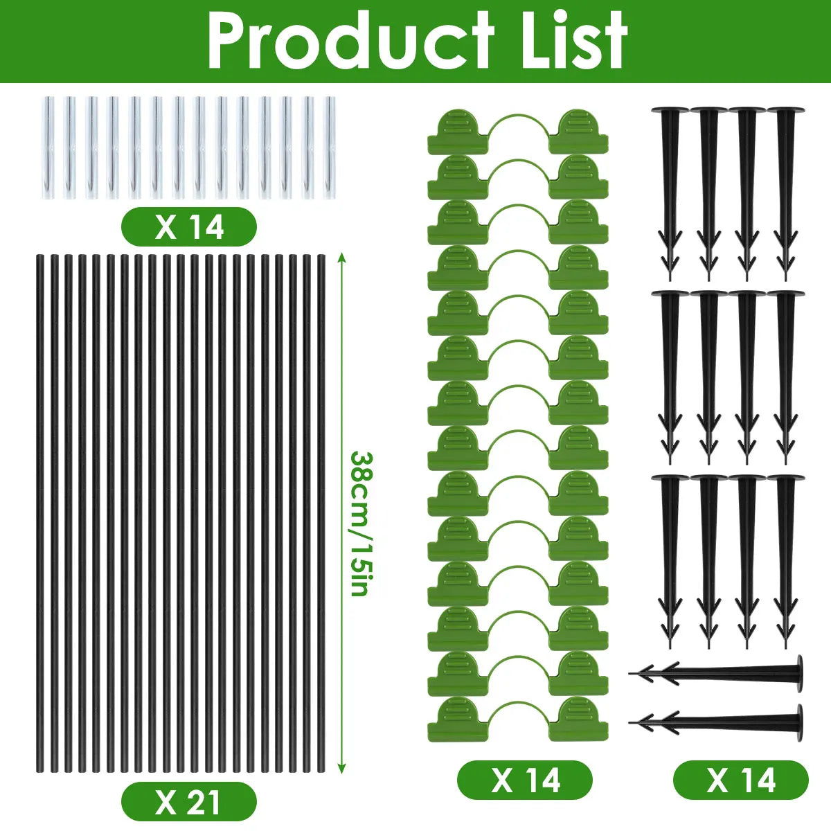 Reusable Greenhouse Plant Hoops Set - Fiberglass Grow Tunnel Support for Vegetable Garden and Seedling Arch Shed Bracket (Hot Sale)