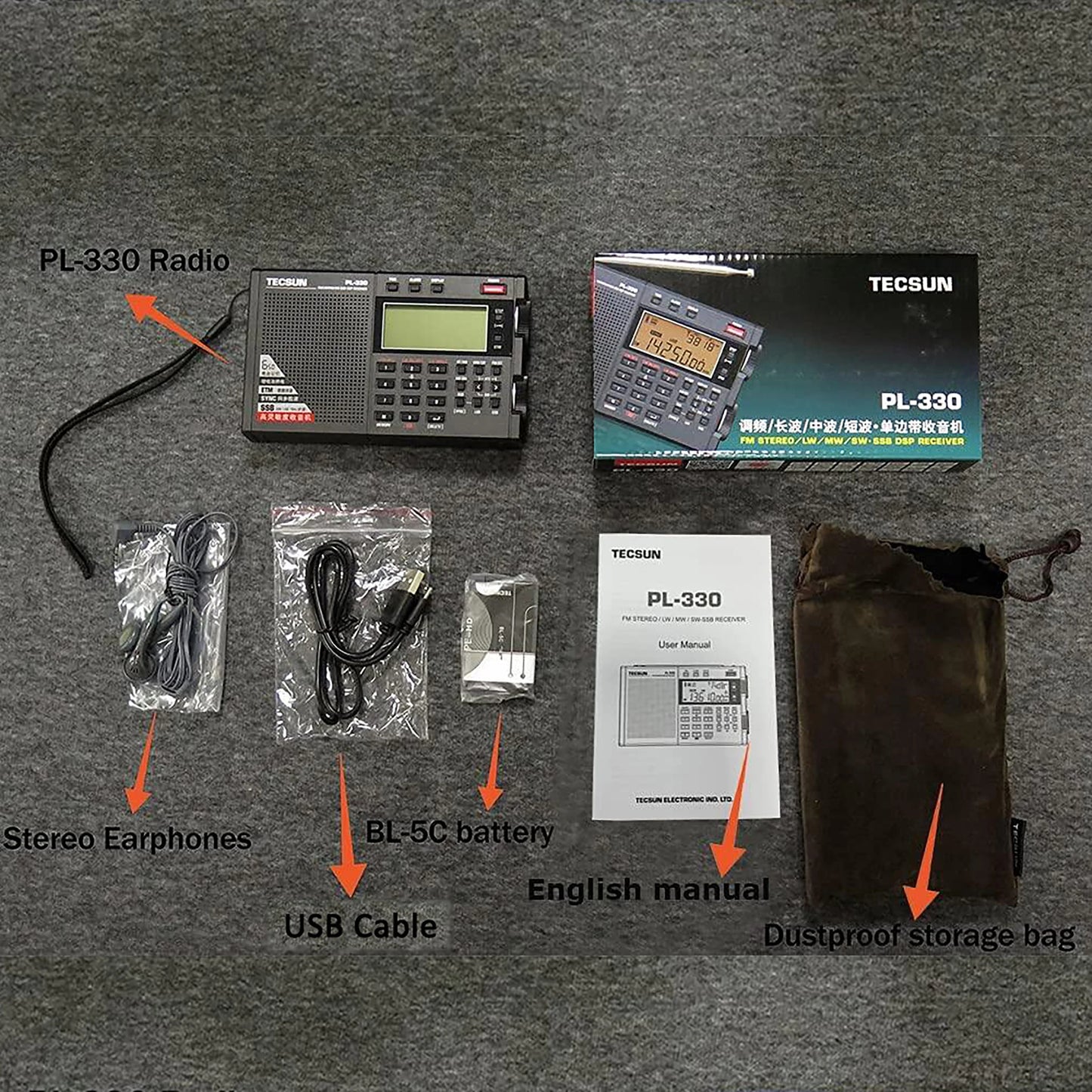 Tecsun PL-330 Full-Band Radio – FM/MW/SW/LW SSB DSP High Sensitivity Portable Multi-functional Receiver