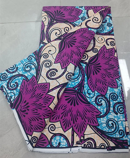 100% Cotton Ankara Wax Fabric - High Quality Soft Real Dutch Pagne Print for Dresses & Sewing