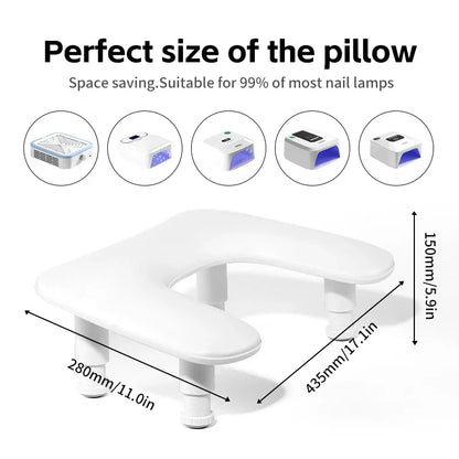 U-Shaped Nail Arm Rest Stand - Adjustable Manicure Pillow with Microfiber PU Leather Cushion for Hand Rest