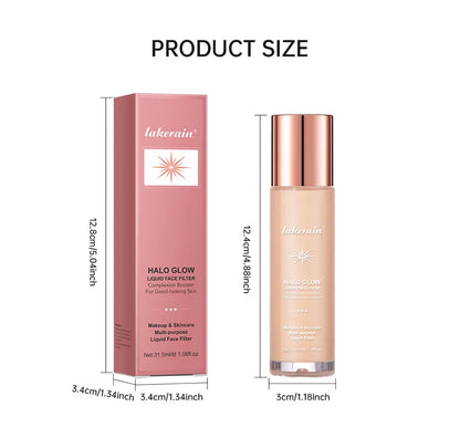 Lakerain Halo Glow Liquid Highlighter – Complexion Booster with Hyaluronic Acid for Radiant Skin