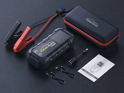 6000A Car Jump Starter - 150W DC Battery Charger with LED Screen 600 Lumens Flashlight Emergency Starting Device