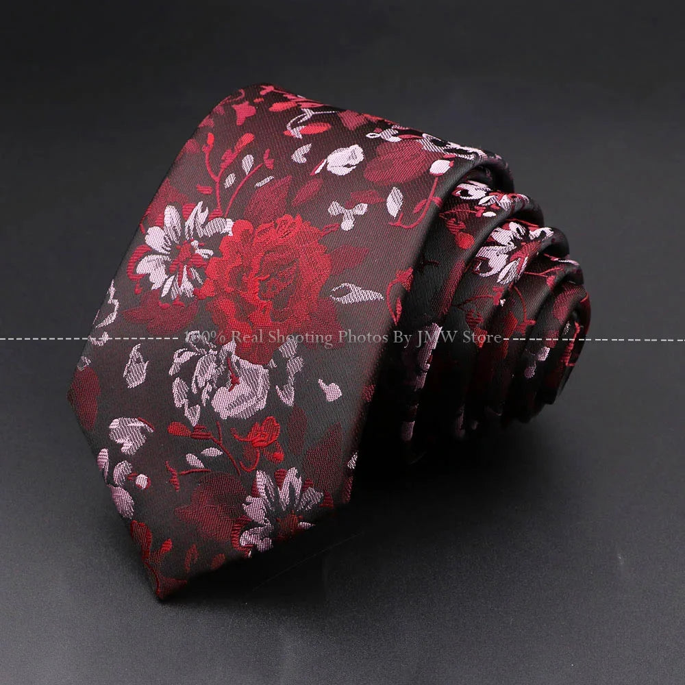 Men’s Wedding Floral Necktie - Wave Fireworks Meteor Flower Design Tie for Groom, Business & Formal Accessories Gift