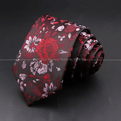 Men’s Wedding Floral Necktie - Wave Fireworks Meteor Flower Design Tie for Groom, Business & Formal Accessories Gift
