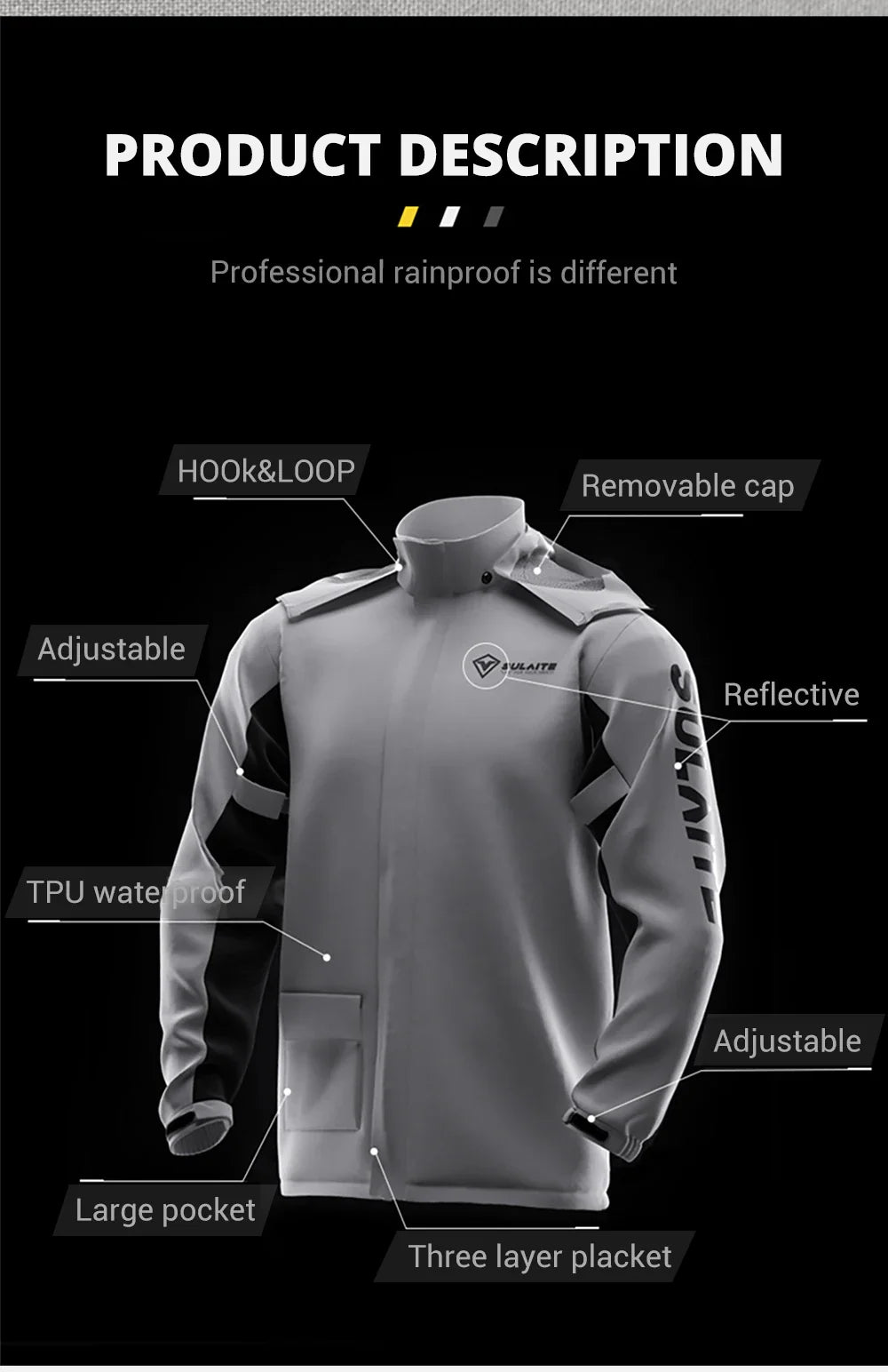 Motorcycle Raincoat Suit - Rainstorm Prevention Jacket & Pants, Camping, Hiking, Fishing, Moto Rain Gear for Riders