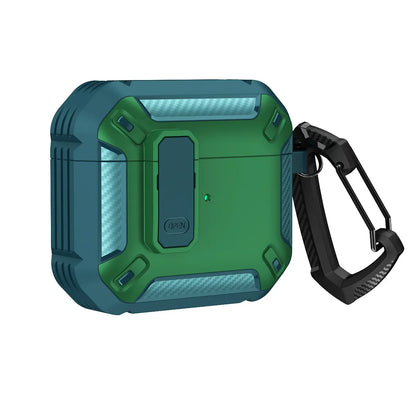 Carbon Fiber AirPods Case for Pro 1/2 & AirPods 3 – Shockproof Headset Cover with Switch Design for Men