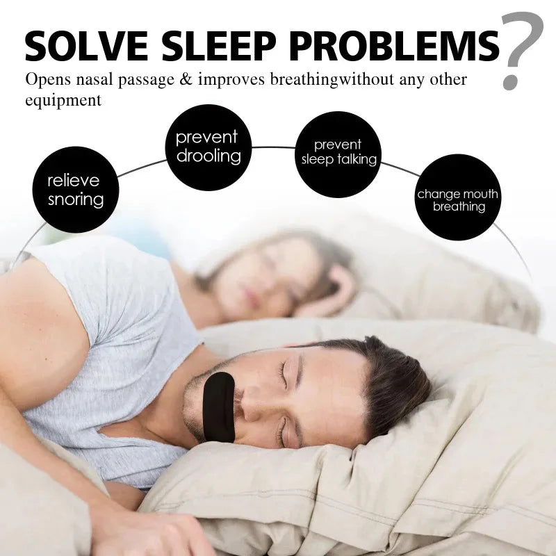 30-Pack Anti-Snoring Mouth Strips - Transparent Sleep Tapes for Mouth Breathing Control