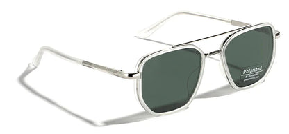Peekaboo TR90 Polarized Sunglasses – Retro Metal Square Style for Men & Women, UV400 Double Bridge Driving Glasses