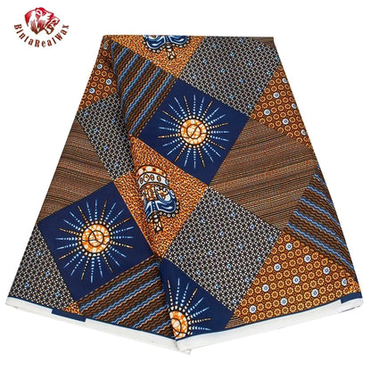 Bintarealwax Ankara Fabric - Wholesale Polyester Sewing Material for Women's Party Dresses FP6390