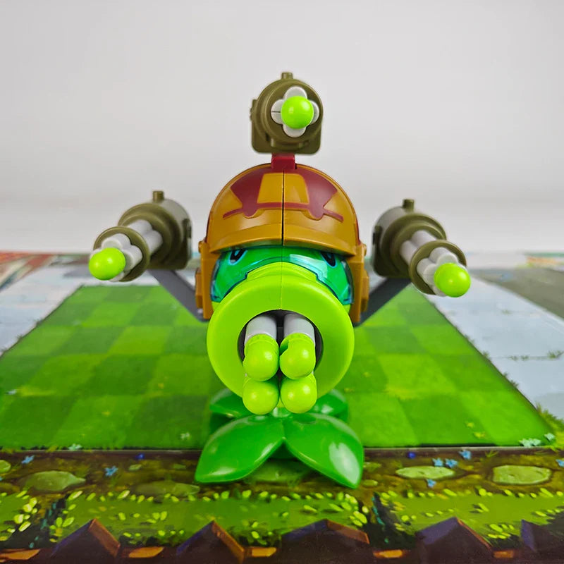 Plants vs Zombies Gatling Pea Shooter & Egyptian Zombie Toy Set – Full Game Scene Figures for Kids Gift
