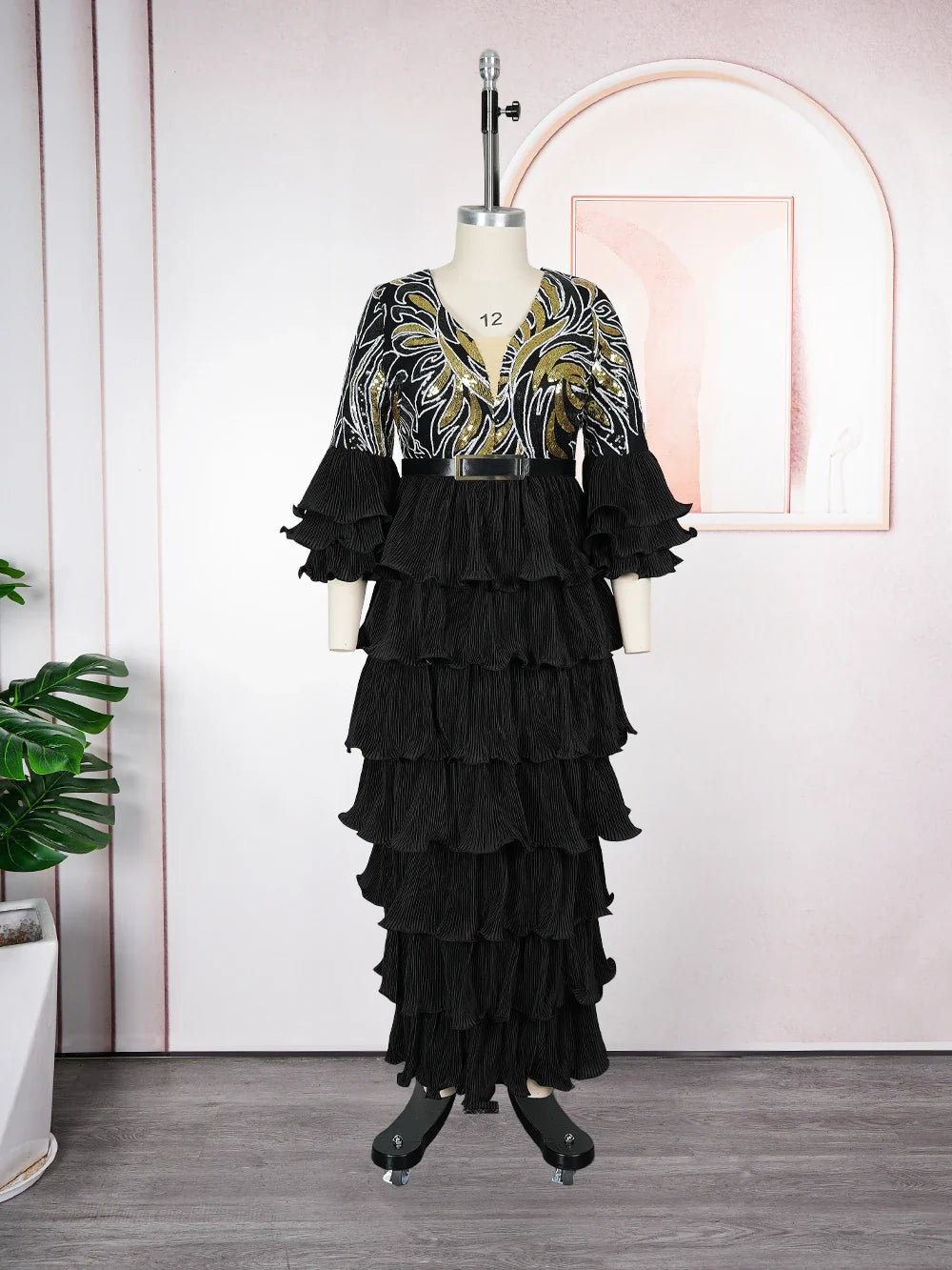 Plus Size African Party Dress - 2026 Dashiki Ankara Sequin Maxi Gown for Weddings, Evening Parties & Muslim Events