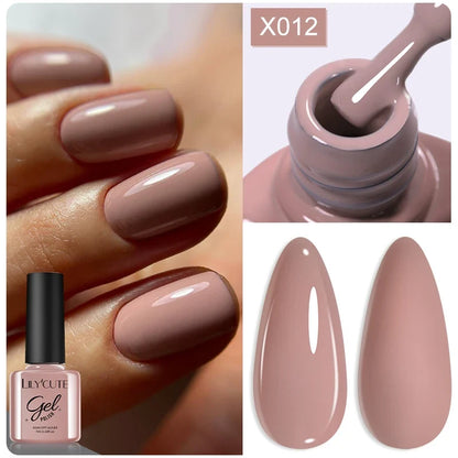 LILYCUTE Solid Color Gel Nail Polish 7ml - Semi-Permanent Soak Off UV LED Gel Varnish for Nail Manicure Art
