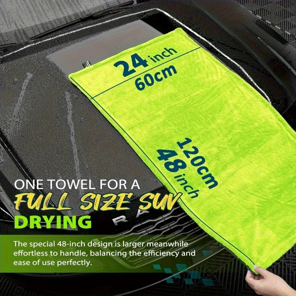 1000GSM Double-Sided Microfiber Car Drying Towel for SUV & Truck – High Absorbency Scratch-Free Cloth with Twisted Yarn Technology