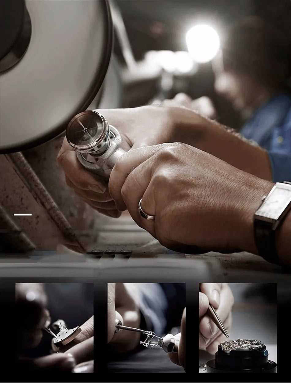 LIGE Men's Automatic Mechanical Tourbillon Watch - Waterproof Genuine Leather Military Wristwatch