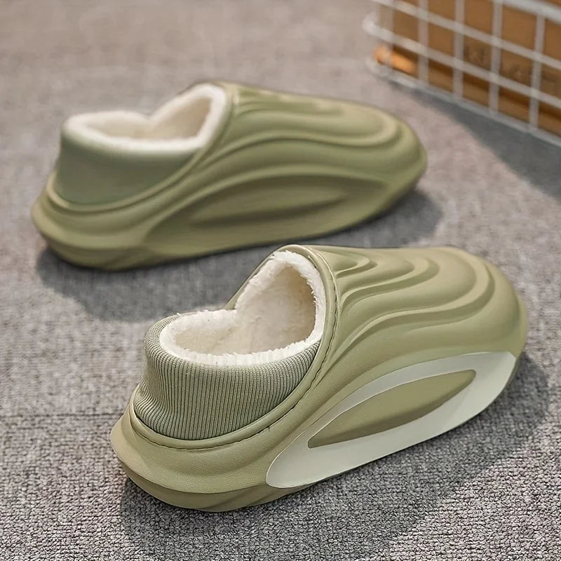 Winter Lined EVA Slippers - Thick Warm Slip Resistant Indoor Outdoor Home Shoes