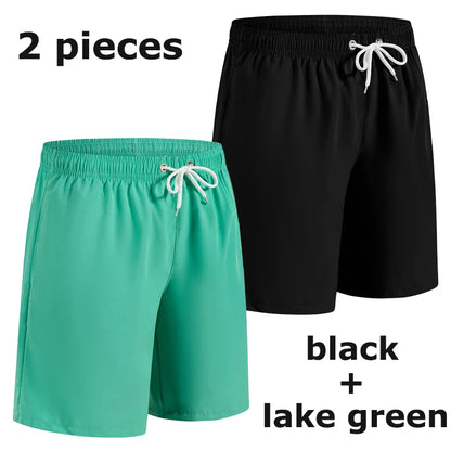 Men’s Quick Dry Swim Trunks – Summer Beach Board Shorts with Side Pockets Mesh Lined Swimwear Bathing Suit