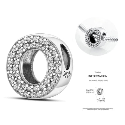 26 A-Z Alphabet Beads 925 Silver LOVE Letter Charms for 3mm Bracelets - CZ Zircon DIY Jewelry Gift