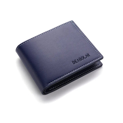 PU Leather Men’s Slim Short Wallet – Thin Folding Credit Card Holder Wallet for Young Men Fashion Minimalist Pocket Wallet