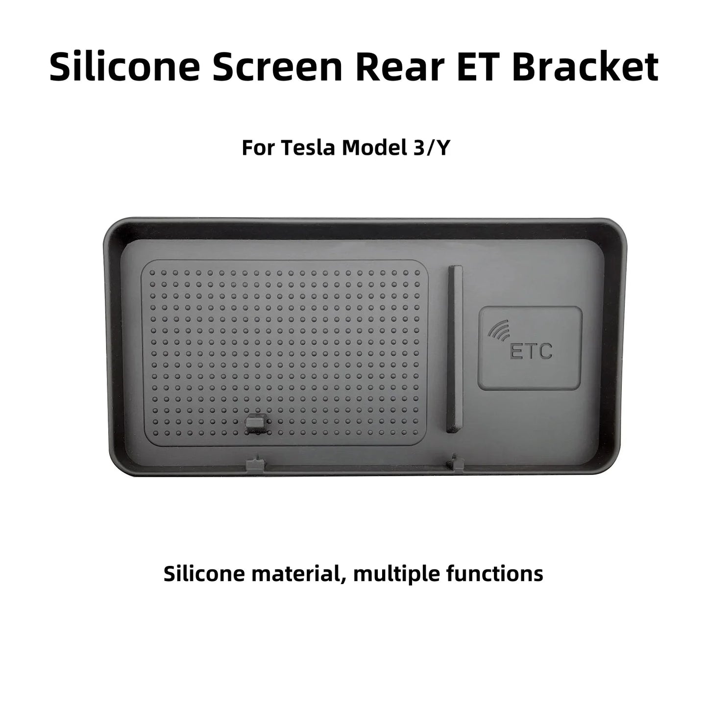 Hidden Behind-Screen Storage Box for Tesla Model 3 & Y – Dashboard Organizer with Tissue Holder, Anti-Slip Mat & Phone Bracket